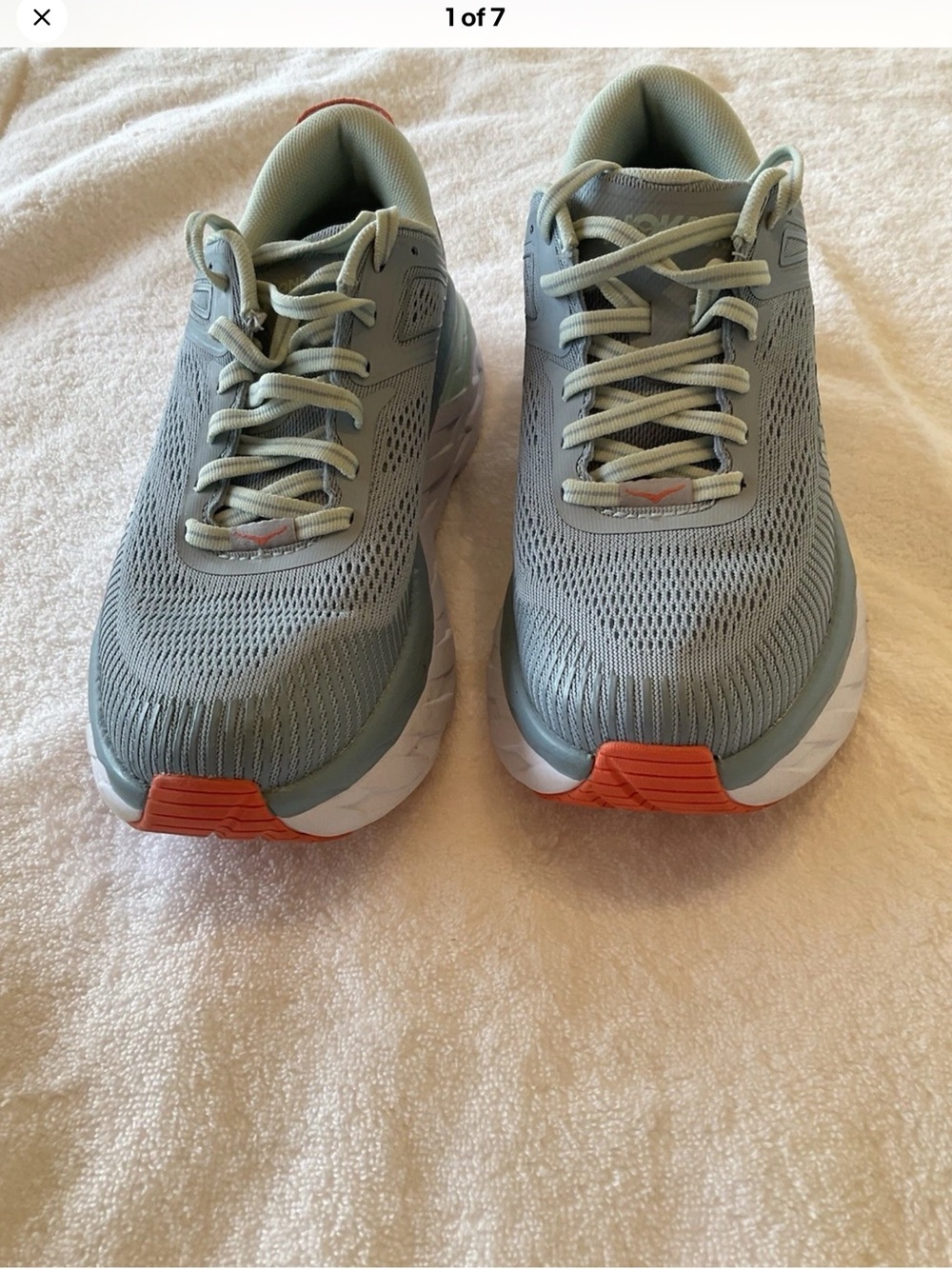 Hoka Women's Athletic Shoes in Blue with Orange Accents